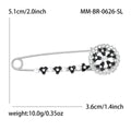 Floral Safety Pin Brooch In 2 Styles With Polished Metal And Decorative Details view 7