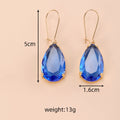 Teardrop Faceted Glass Dangle Earrings Gold Fishhooks 7 Colors view 2