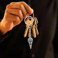 Silver Ornate Bird Skull Metal Keychain Chain Pendant view 4