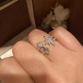 Open Adjustable Multi Star CZ Ring Silver Or Gold Tone view 2