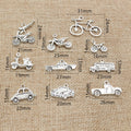 Silver-Tone Bicycle Motorcycle and Vehicle Charm Assortment view 2