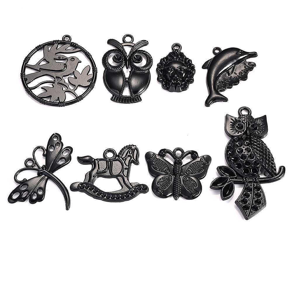 Black Animal Charm Pendant for DIY Jewelry