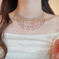 Metal Fringe Bead Necklace Lace Mesh Bracelet Three Styles view 3