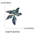 Gold Tone Enamel Iris Flower Rhinestone Brooch Four Colors view 9