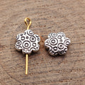 Mixed Finish Metal Circle Pattern Flower Beads For Jewelry Making view 2