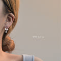 Silver Circle Bow Teardrop Crystal Drop Earrings Pair view 2