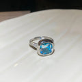 Silver Open Large CZ Cocktail Rings Seven Color Styles view 9