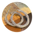Silver Twisted Pave Clear Stone C-Hoop Stud Earrings view 2