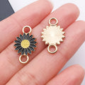 Black Enamel Zinc Alloy Heart Cross Pattern Charm Pendant for DIY Bracelet Necklace