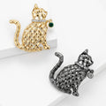Decorative Openwork Woven Cat Metal Brooch in Two Finishes view 2