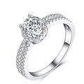 Round Halo Clear Stone Split Shank Ring Sizes 6-10 view 3