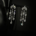 Crystal Oval Triple Drop Stud Earrings in Two Colors view 7