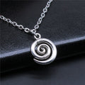 Silver Tone Spiral Pendant Necklace with Link Chain view 2