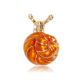 Orange Snail Enamel Two Designs Metal Brooch Pin for Jackets and Lapels view 1