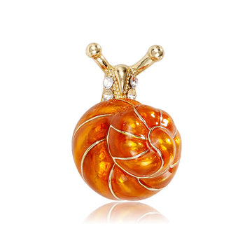 Orange Snail Enamel Two Designs Metal Brooch Pin for Jackets and Lapels