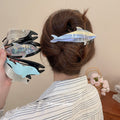 Acrylic Dolphin Hair Claw Clips Iridescent Gradient Blue view 1