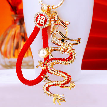 Mixed Pearl Crystal Zodiac and Tassel Dragon Keychains in Forty Seven Styles