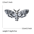 Antique Silver Gold Enamel Death Head Moth Brooch Pin view 4