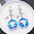 Transparent Blue Headphone and Music Note Clip Keychain Eight-Color Collection view 2