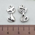 Antique Silver Cat and Cat Paw Metal Charms with 11 Listed Options view 7