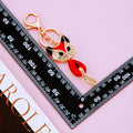 Jeweled Fox Drop Keychains in Red and Clear plus Assorted Color Option view 4