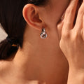 Interlocked Loop Knot Stud Earrings Gold Steel Tone view 4