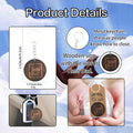 Dark Wood Round Hero Dad Engraved Keychain Ring Metal Charm view 4