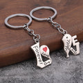 Couple Heart Keychain Pair Zinc Alloy Valentine Gift Pendant