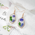 Wire Wrapped Diamond Dried Flower Resin Earrings 4 Styles view 8