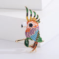 Enamel Cockatoo Bird Brooch for Jackets Scarves and Coats view 6