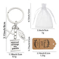 Silver Tone Cross Fish Leaf and Scripture Tag Keychain view 2