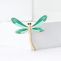 Enamel Dragonfly Brooch Blue Red or Green Gold Tone Pin view 3