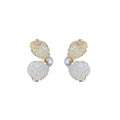 Green Crystal Butterfly Stud Earrings With White Textured Wings view 5