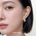 Silver Tone Mirror Polished Teardrop Stud Earrings For Women view 2