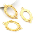 Ornate Oval Cabochon Pendant Frames in Six Metal Finishes view 8
