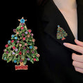 Green Gold Tone Christmas Tree Metal Brooch Pin for Jackets and Lapels view 4