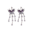 Butterfly Crystal Waterfall Hook Earrings Three Colors view 5