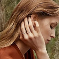 Thin Band Tiny Heart Enamel Metal Finger Ring Two Tones view 4