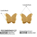 Matte Double Layer Butterfly Stud Earrings in Gold and Silver Tone view 6