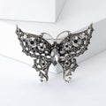 Filigree Crystal Butterfly Brooch Red Blue Black Clear view 2