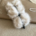 Faux Fur Pom Ball Twist Hair Clip White Pink Coffee view 6