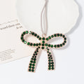 Green Rhinestone Bow Ornament Rose Gold Two Designs view 6