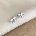 Silver-Tone Pavé CZ Airplane Stud Earrings Matching Pair view 4