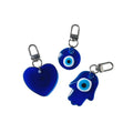 Blue Resin Evil Eye Charm Keychains Heart Round Hand view 5