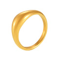 Smooth Domed Teardrop Band Ring Gold Steel Sizes 6-9 view 5