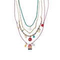 Colorful Layered Sea Star Heart and Pearl Charm Necklace view 5
