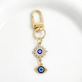 Blue Nazar Evil Eye Charm Keychain With Rhinestone Filigree Pendant view 11
