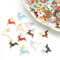 Enamel-Look Gold Silver Reindeer Alloy Charms in 14 Styles view 1