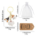 Gold Enamel Ghost Witch Cowboy Charm Keychain Three view 2