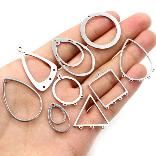 Geometric Multi Loop Pendant Connectors in Ten Shapes shown close up